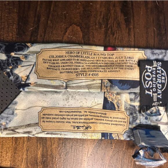 The Saturday Evening Post Vintage Civil War Men's Neck Tie Silk Handmade Art - Picture 8 of 9